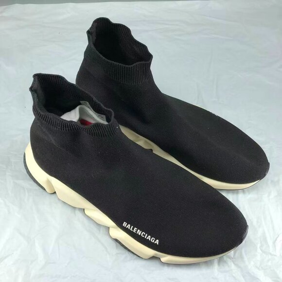 Balenciaga Black and White Sock Sneakers - Picture 6 of 10